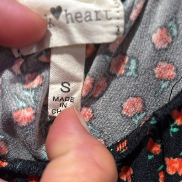 Derek Heart black Dress with Floral Accents - Picture 3 of 4